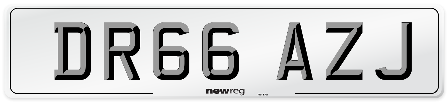 DR66 AZJ Number Plate from New Reg